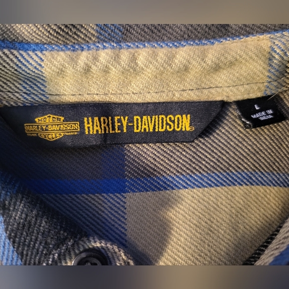 HARLEY DAVIDSON 100% Cotton Plaid Button-down sz L NWOT - Picture 7 of 8